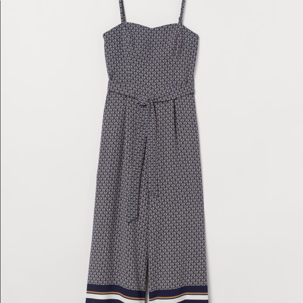 H&M Strapless Blue Jumpsuit